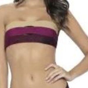 PQ Swim Garnet Color Block Bandeau Top